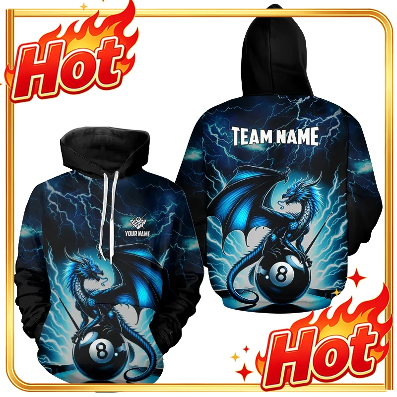 3D Printing Custom - 2025 Neue Billard-Grafik-Hoodies für Herren, Herbst/Winter,