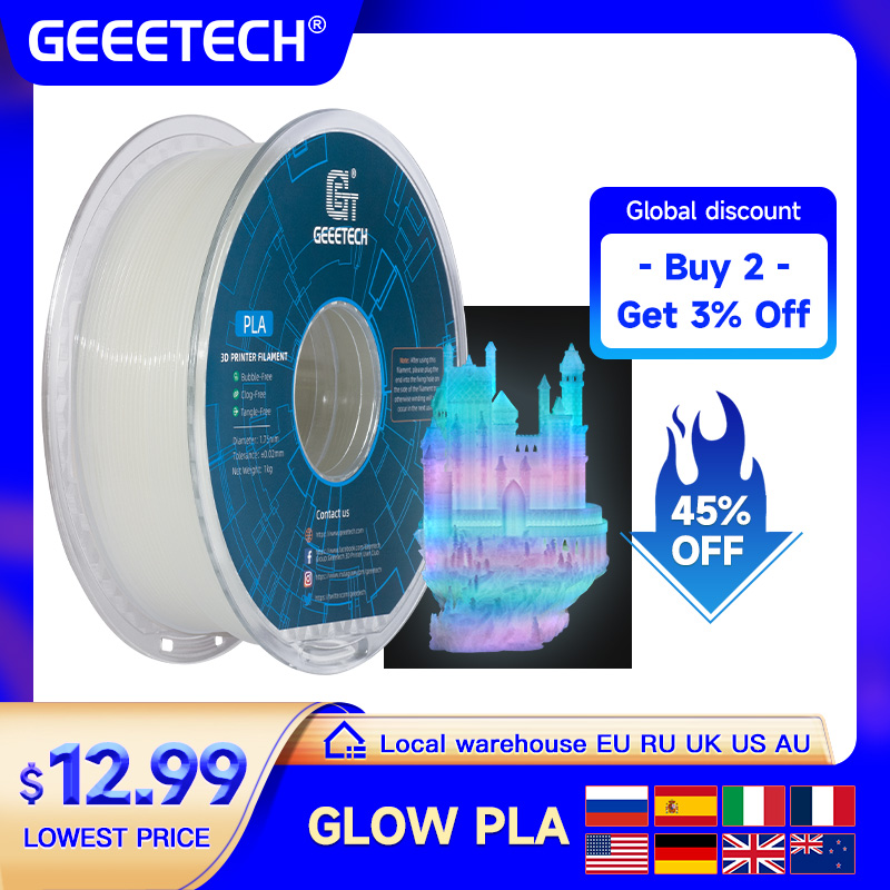 3D Printing Nylon - GEEETECH Leuchtendes PLA 1,75mm 1kg Nachtleuchtend